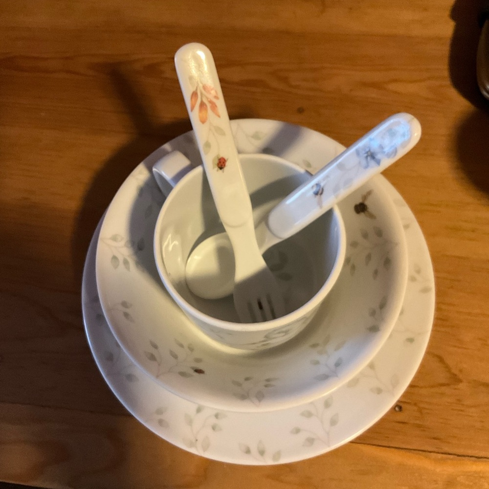 Lenox kid’s dish set. Brand new no box. Meadow set